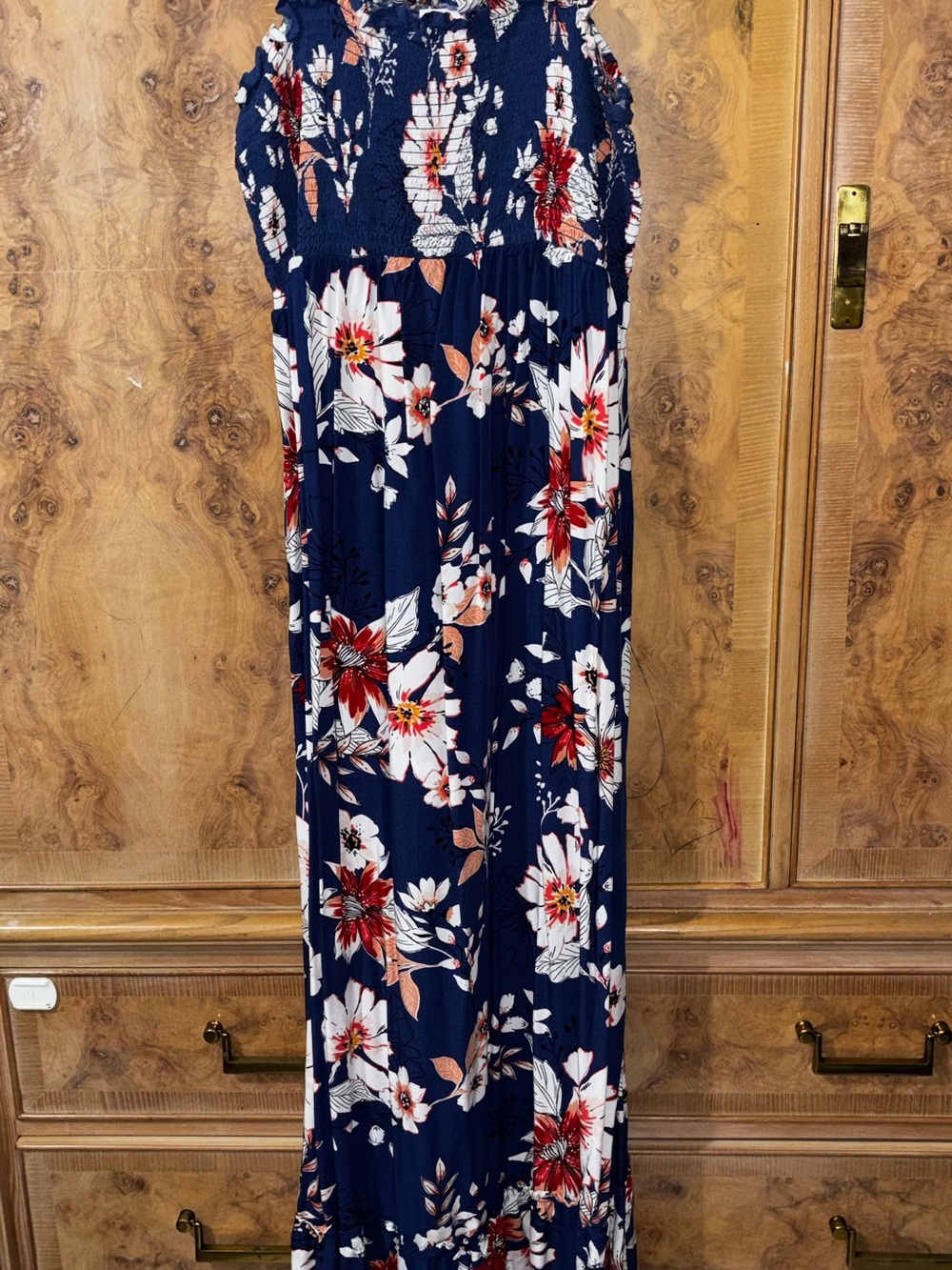 Women’s Navy Floral Maxi Dress - Maternity dress size XXL
